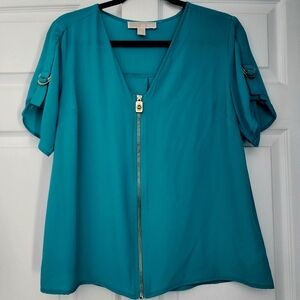 Like nwot Michael Kors zip up blouse top sz M